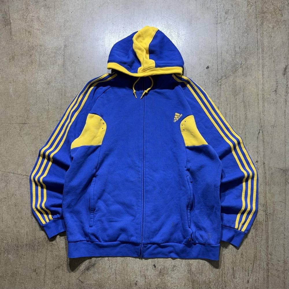 Sweden Jacket Mens XL Blue Soccer Football Adidas Euro 2008 Full Zip Hoodie